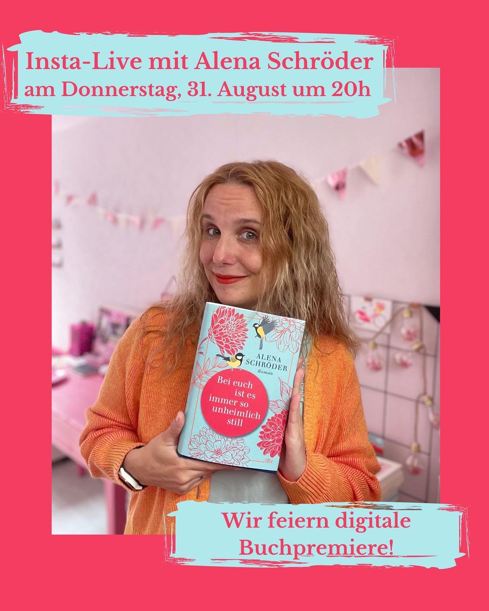 Save the Date: wir feiern digitale Buchpremiere mit @schnalena drüben bei Insta! Ich freue mich sehr darauf, mit Alena über ihren großartigen neuen Roman „Bei euch ist es immer so unheimlich still“ zu sprechen. Donnerstag, 31.08. um 20h auf meinem Kanal und bei <a href="/dtv_verlag/">dtv Verlag</a> .