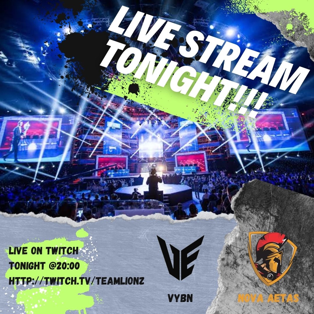 Come catch our <a href="/ESEA/">ESEA League</a>  match tonight against @vybnesports 

Live streamed on twitch:
twitch.tv/teamlionz