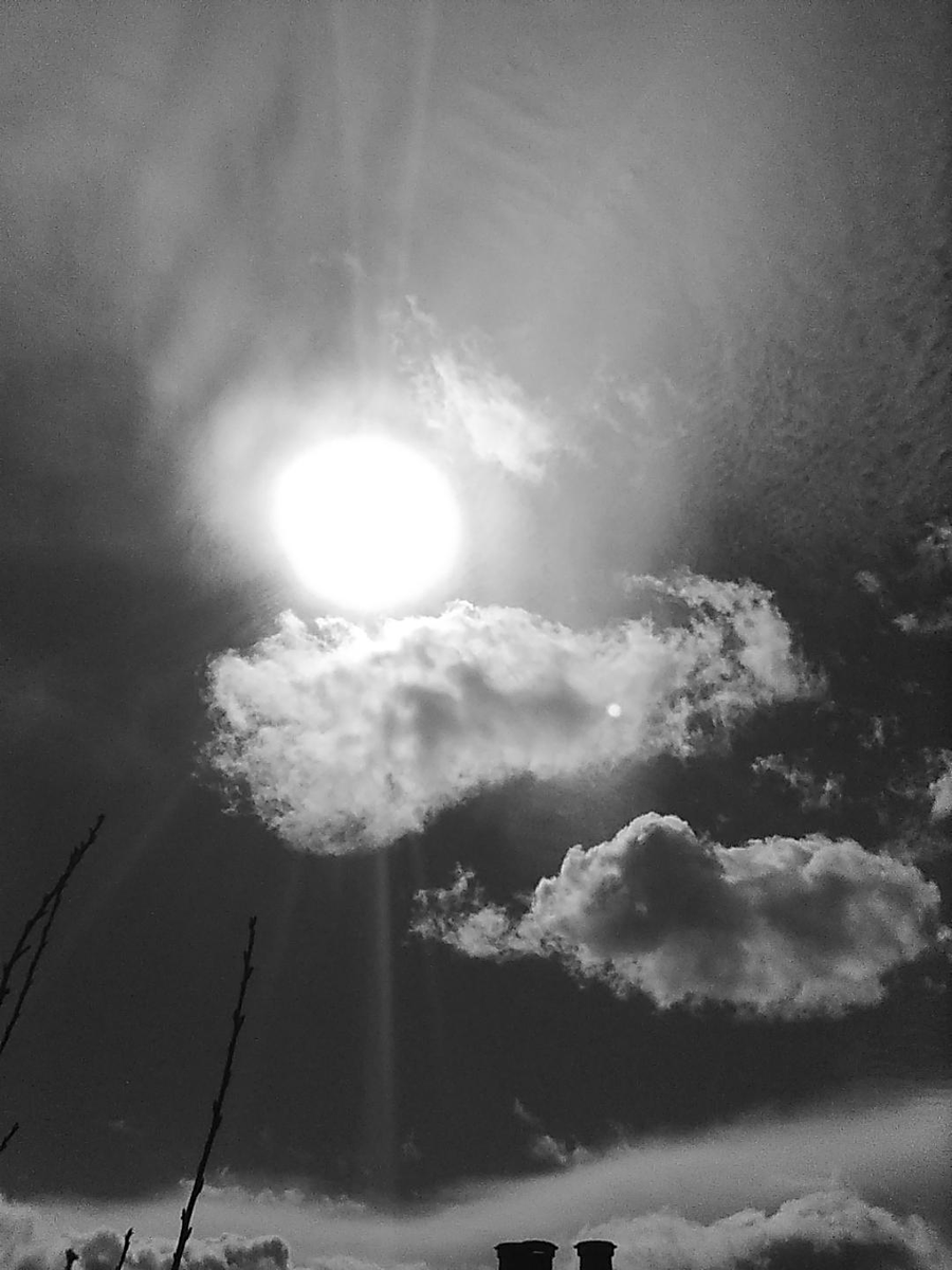 LabrynthKnight's tweet image. #blackandwhitephotography #clouds #sun 
Back yard sky.
W. Hess: April, 2023.