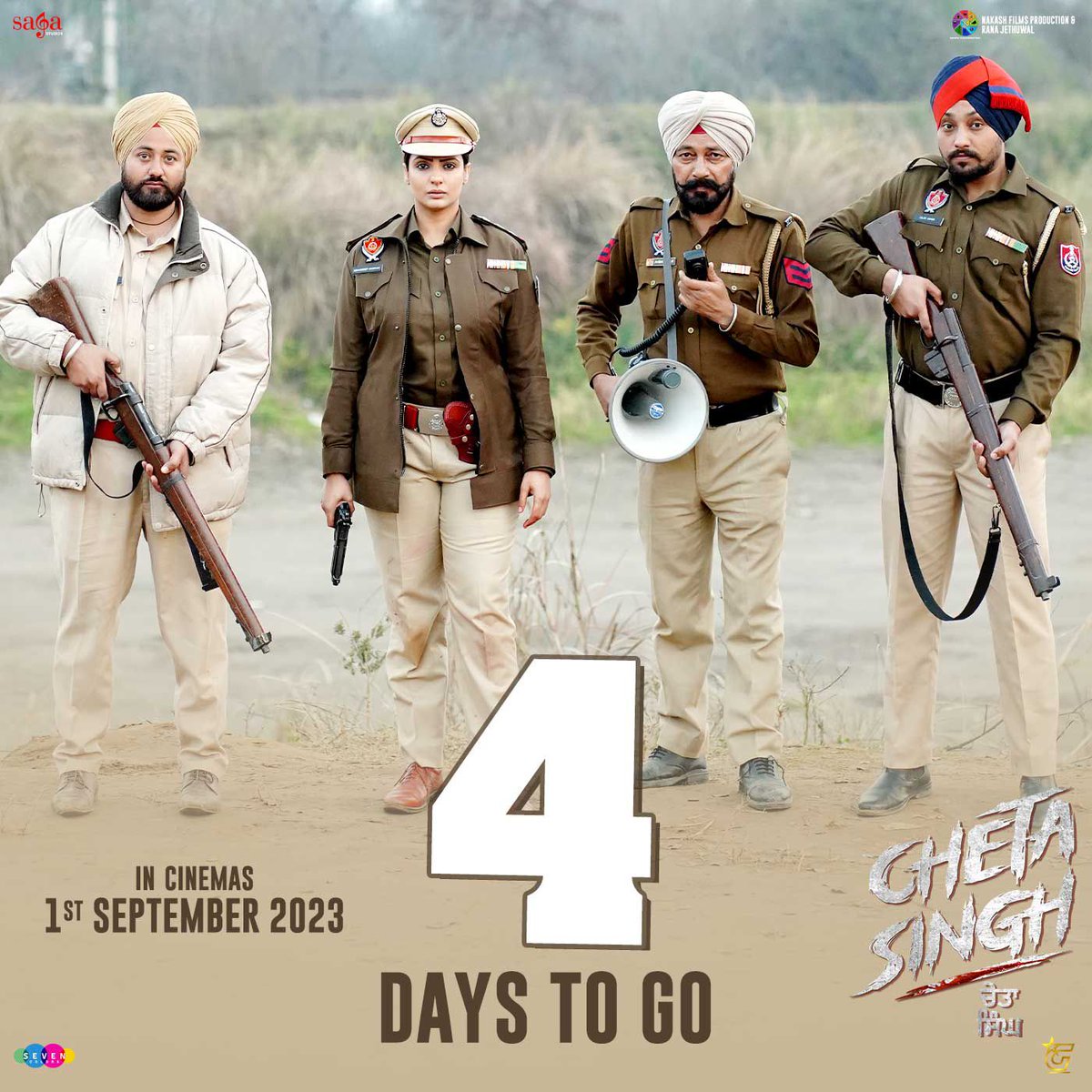 StarCanadaTV's tweet photo. 4 days to go....
CHETA SINGH in cinemas on 1st September, 2023

Top Star Cast @thejapjikhaira
@princekanwaljitsinghofficial
Mintu Kapa. Irwin Meet Kaur · Gurjant Singh Marhar · Mahabir Bhullar · Baljinder Kaur 

@sagastudiosofficial  @nanak_production &amp;
 @sevencolorsofficial https://t.co/XNaiQ7ozyc
