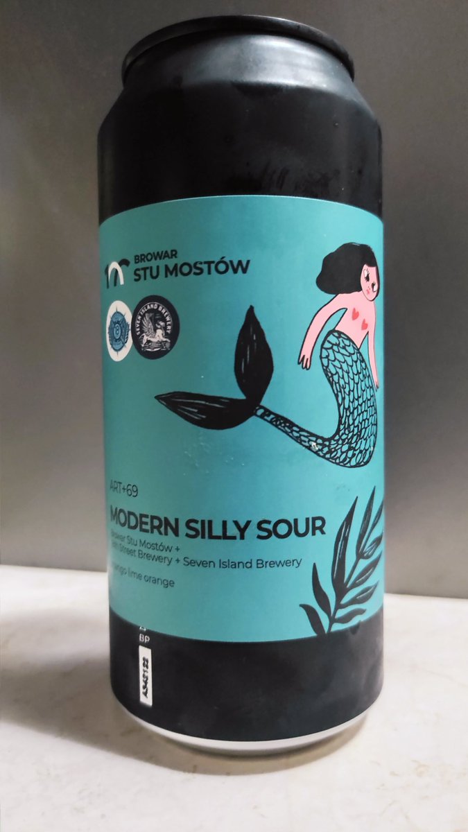 BojanowskiMarek's tweet image. #350
🍺 ART+69 Modern Silly Sour
🇵🇱🇺🇲🇬🇷 Browar Stu Mostów/18th Street/Seven Island
Sour Ale 
Alk. 7.0%
Ekst.wag. 25.0
4/5
#craftbeer #polishbeer #sour #piwokraftowe #browar #StuMostów #18thStreet #sevenisland #beergeak #beerpics #wroclaw
@BrowarStuMostow @18thStreetBrew