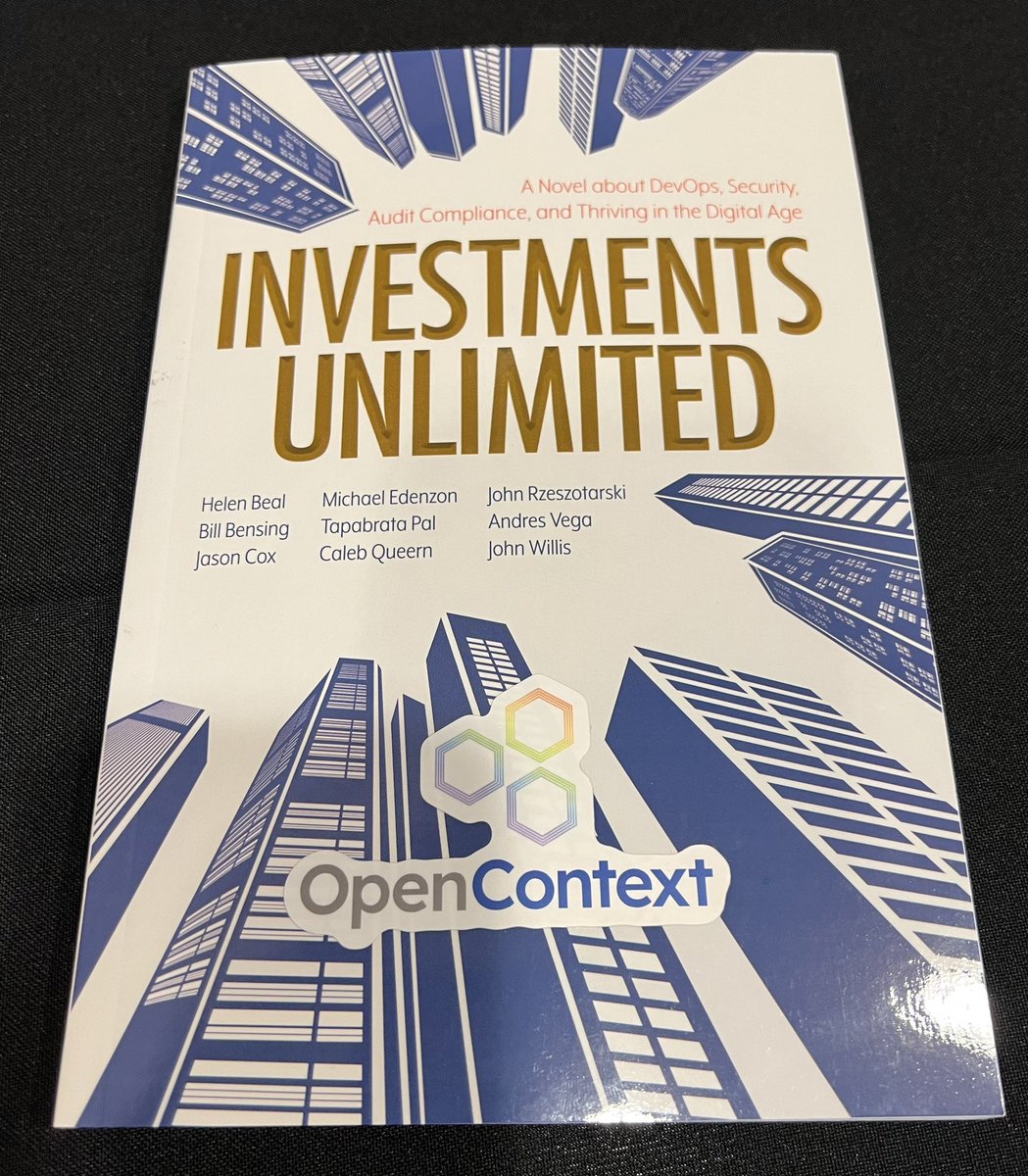 bdwalter's tweet image. We’ve got a special treat for you at DevOpsDays Dallas today! Come meet the author and get a copy of Investments Unlimited and have it signed by @botchagalupe 

Learn more about OpenContext and how a real time context map of your technology and people stack can change your life.…