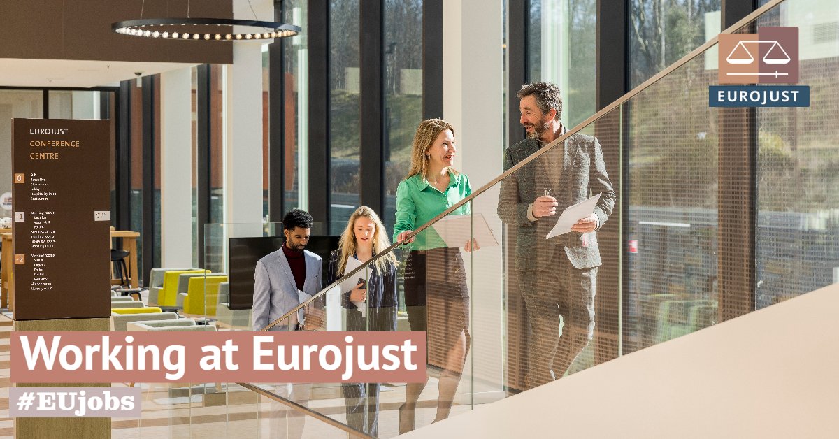 Working at #Eurojust means ⤵️

⚖️ Creating a safe & just Europe
🔎 Being on the frontline of cross-border investigations
🇪🇺 Forming part of an international team in The Hague 

Now is the time! Check out our current 8⃣ #TeamEurojust vacancies:

👉 recruitment.eurojust.europa.eu

#EUjobs