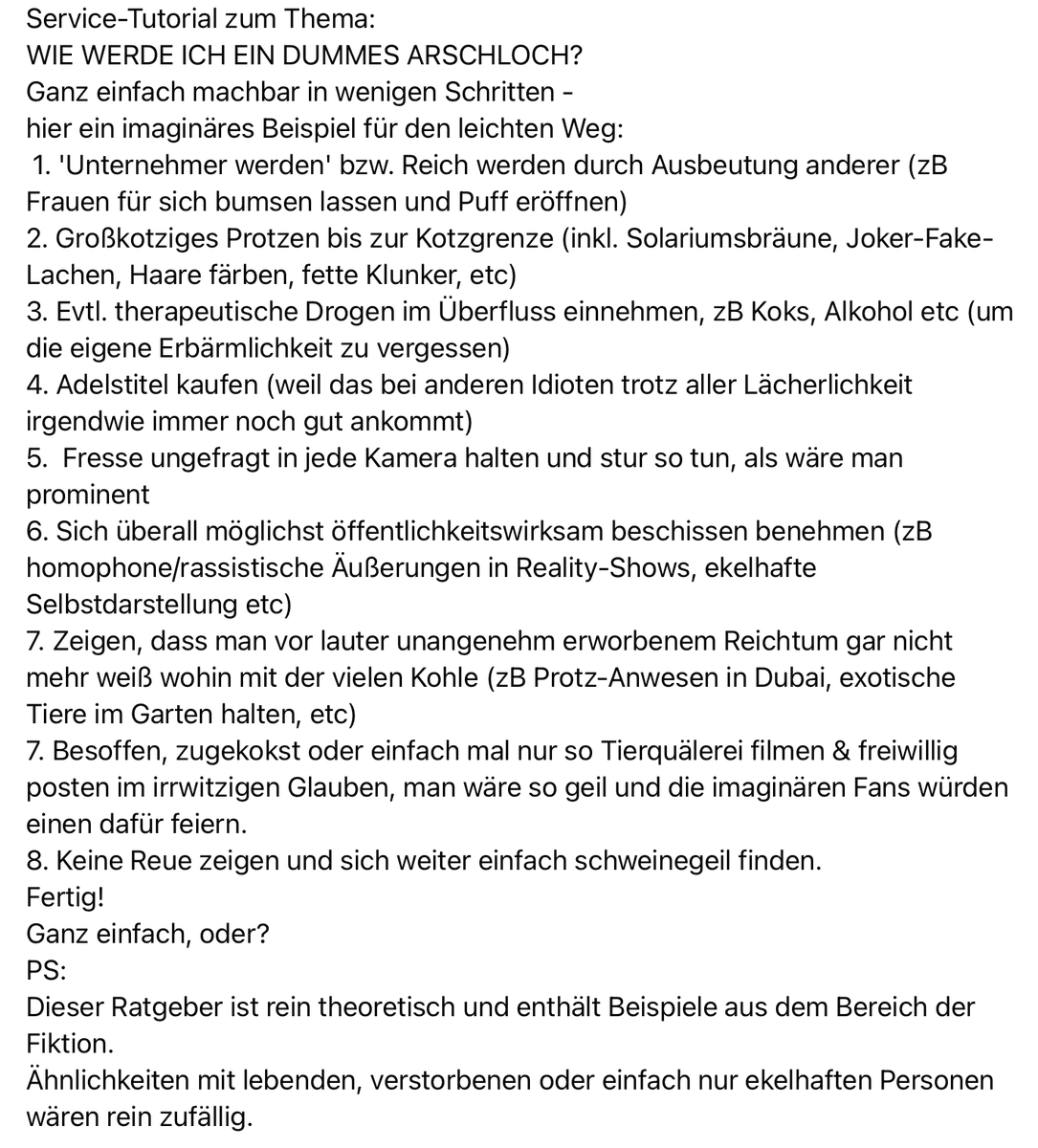 twitkalk's tweet photo. Mein kleines Service-Tutorial zur Erringung der professionellen Arschlöchigkeit (Anal-Adel) - 
Hier noch mal in der Long Version.
Zufällig interessanter Artikel, der zum Thema passen könnte: 👉https://t.co/cIcZeCCSah
#AhnlichkeitenWärenReinerZufall #PrinzMarcus #Arschkröte https://t.co/MwyEPL8Hv9