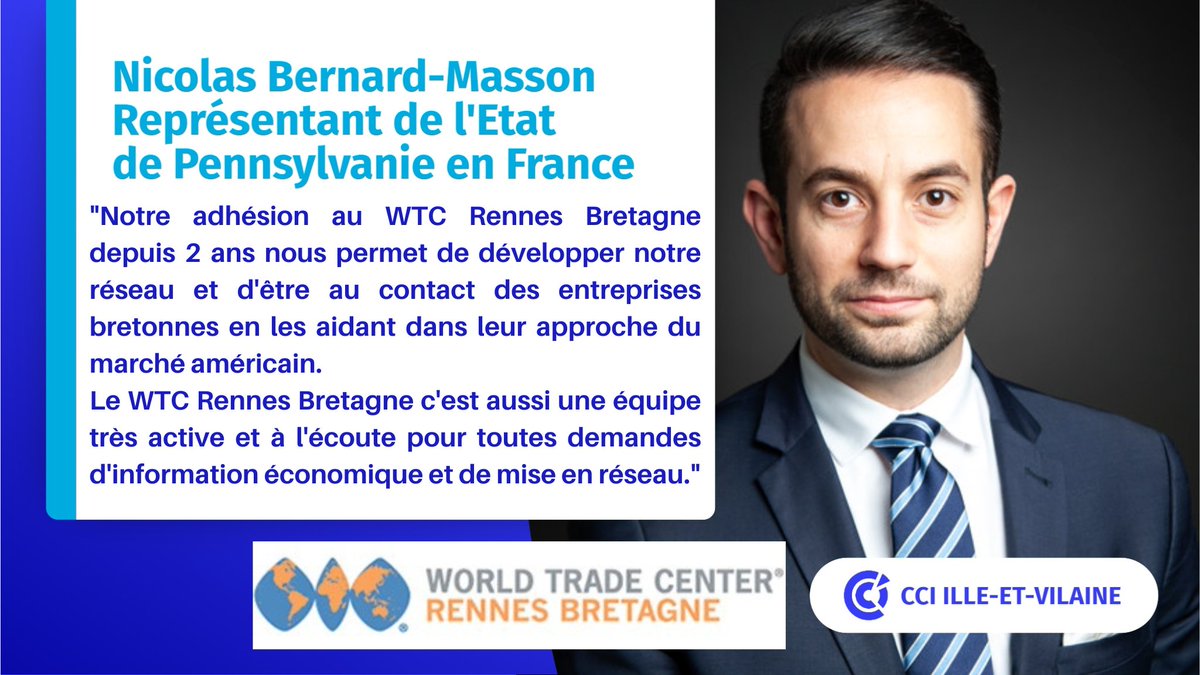 WTC Rennes Bretagne (@wtcbretagne) on Twitter photo 🔊J-9 avant notre AG qui se déroulera en marge du @fe_breton2023 à #SaintMalo jeudi 7 septembre à 16h à l’hôtel Oceania. Inscriptions 📷wtc-rennes-bretagne.com/events/save-th……En attendant de vous y retrouver, découvrez le témoignage Nicholas Bernard MASSON <a href="/PADCEDnews/">PA Department of Community & Economic Development</a>, membre de notre réseau 🔊J-9 avant notre AG qui se déroulera en marge du @fe_breton2023 à #SaintMalo jeudi 7 septembre à 16h à l’hôtel Oceania. Inscriptions 📷wtc-rennes-bretagne.com/events/save-th……En attendant de vous y retrouver, découvrez le témoignage Nicholas Bernard MASSON <a href="/PADCEDnews/">PA Department of Community & Economic Development</a>, membre de notre réseau