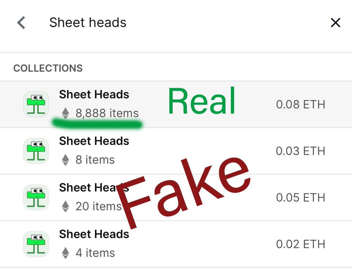 WittySheetHead's tweet photo. Beware of copycats! 🚨 The real Sheet Heads NFT collection has 8,888 pieces, not 8, 20, or 4. Always double-check before you dive into the sheety business! @Sheet_Heads #NFTScamAlert @opensea https://t.co/DVhPJ3HAJo