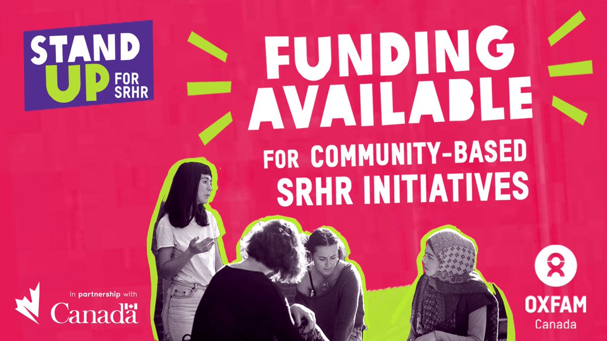 OxfamCanada's tweet photo. ⚠️ One week left to apply for our SRHR community funding! 
👉 Make sure to get your application in by Sept 5. 

🔗 https://t.co/OY0rzGYaVt https://t.co/cPa6EnEifA