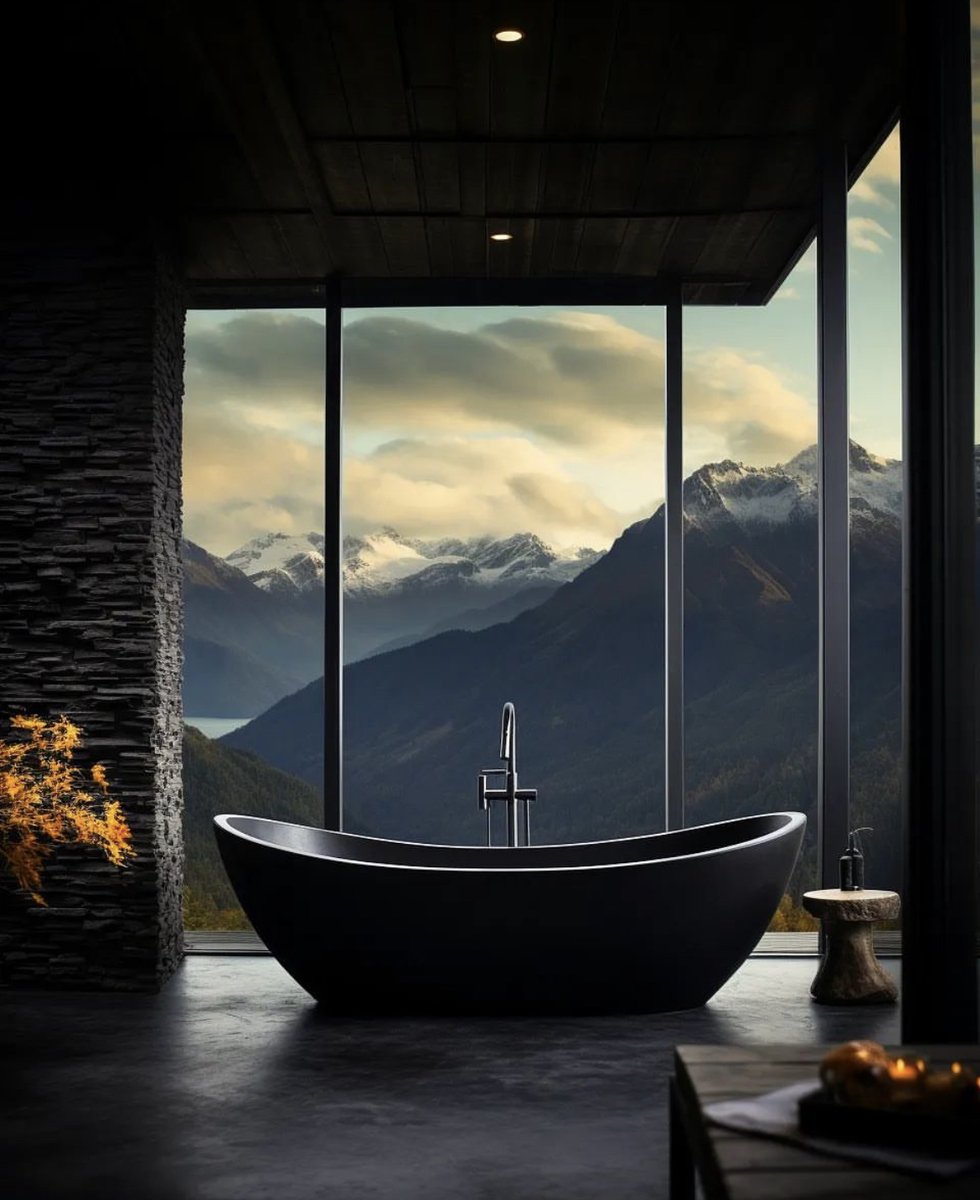 HOUSEPORN___'s tweet photo. Dark bathroom. https://t.co/go0H9h4ALu