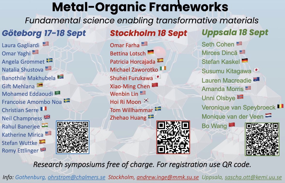 Wuttke Group for Science - Stefan Wuttke - (@wuttkescience) on Twitter photo Looking forward for this symposium!
Thanks for <a href="/Larsohrstrom/">Lars Öhrström</a> <a href="/AKenInge/">Ken Inge</a> <a href="/OttLaboratory/">The Ott Laboratory</a> for the organisation.
chalmers.se/en/current/cal… Looking forward for this symposium!
Thanks for <a href="/Larsohrstrom/">Lars Öhrström</a> <a href="/AKenInge/">Ken Inge</a> <a href="/OttLaboratory/">The Ott Laboratory</a> for the organisation.
chalmers.se/en/current/cal…