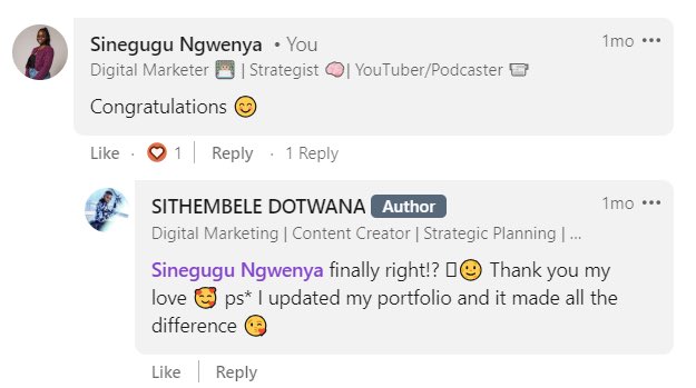 Offering LinkedIn Auditing and Revamping for R250 💖

Trying to build up my portfolio for something so I am offering 10 people, LinkedIn auditing and revamping for R250. 👩🏽‍💻

If you want to see if I actually know what I’m talking about - linkedin.com/in/sinegugu-ng…
