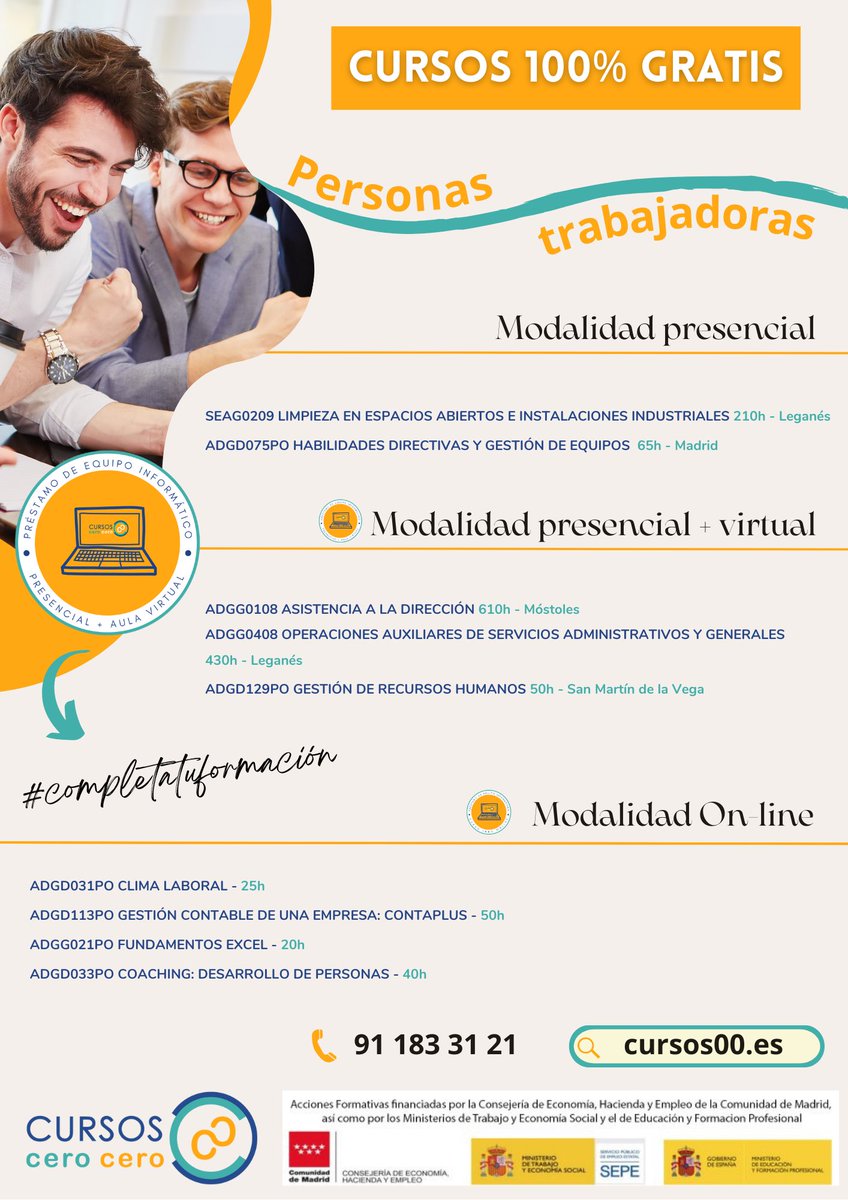 CURSO 100% GRATIS
Solicita más información si estáis interesados