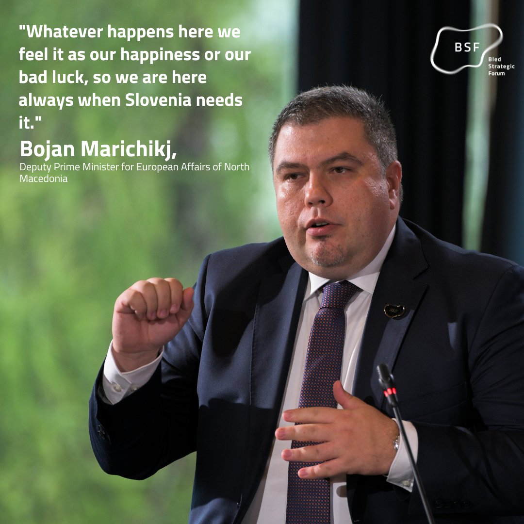 <a href="/tfajon/">Tanja Fajon</a> <a href="/MWlachovsky/">Miroslav Wlachovsky</a> <a href="/SlovakiaMFA/">Slovakia MFA 🇸🇰</a> Bojan Marichikj (<a href="/Bojan_Maricikj/">Bojan Maricikj</a>), Deputy Prime Minister for European Affairs of North Macedonia (<a href="/VladaMK/">Влада на Република Северна Македонија</a>) at the Bled Strategic Forum 2023.

#BSF2023 #bledstrategicforum