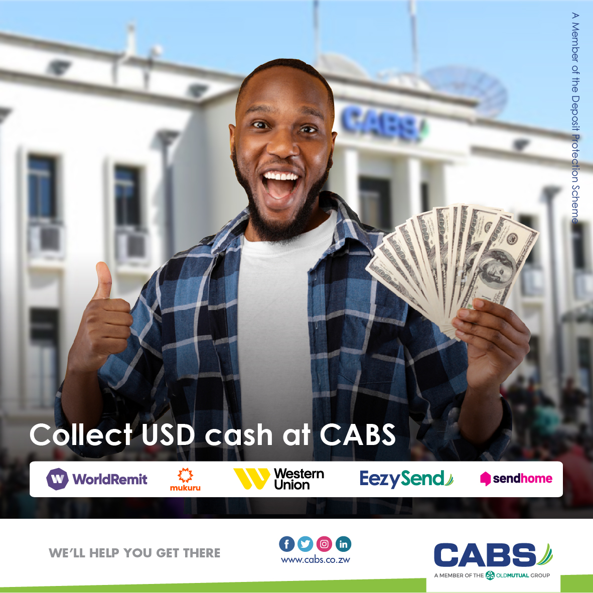 263Chat's tweet photo. When your loved ones send you money
from abroad, collect it from @CabsZimbabwe. Cash
is guaranteed!
#westernunion #remittances
#mukuru #worldremit #SendHome
#CABS https://t.co/Z3OflFGQ1K