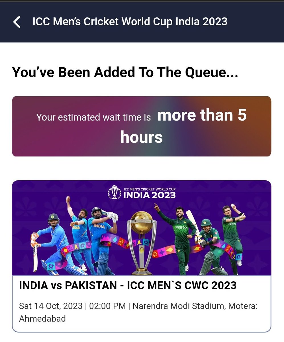 mufaddal_vohra's tweet photo. It's astonishing that there's a long queue of hours for tickets sale.

Indian fans investing their time, emotion, passion and money surely deserve better than this! https://t.co/o1nF5JMIvg