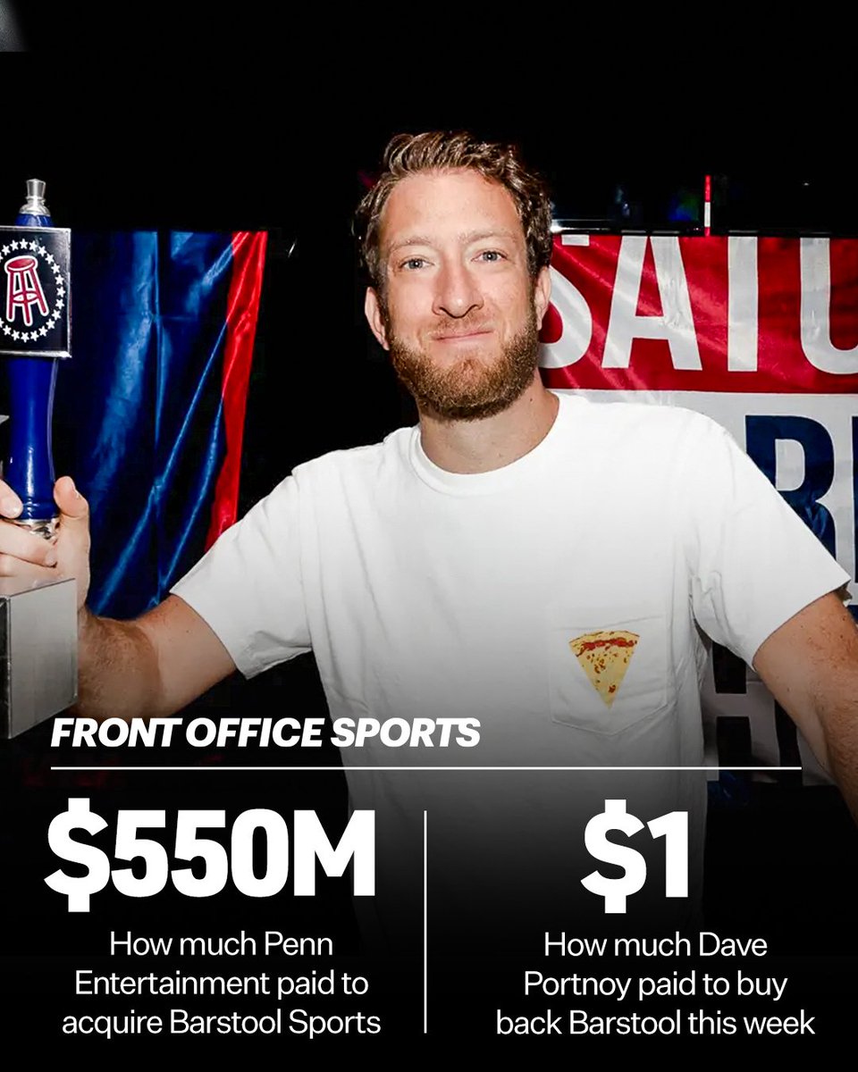 Dave Portnoy sold Barstool for 550M Dollars. But, he just bought it all back for… 1 Dollar