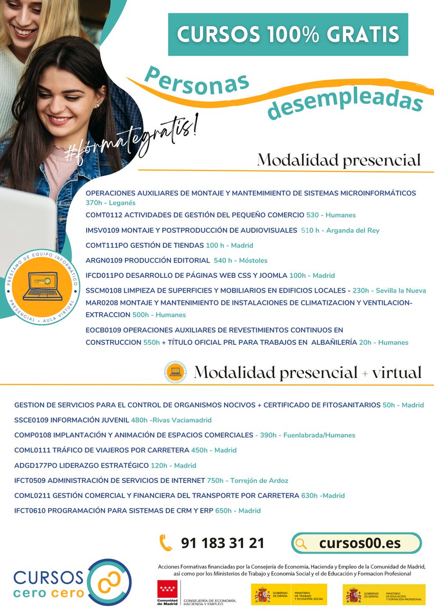 CURSO 100% GRATIS
Solicita más información si estáis interesados