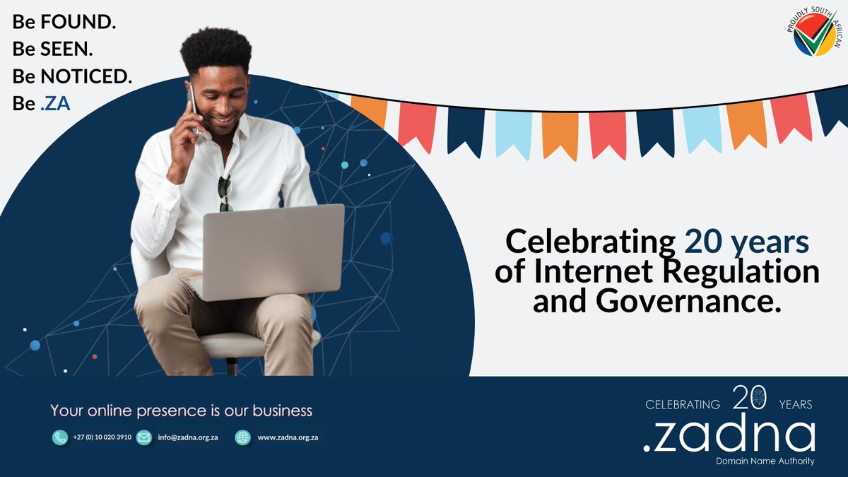 dotZADNA's tweet photo. It's a special day for us today as we celebrate two decades of existence.
Here's to many more shared victories ahead of the South African Internet community!
#Proudlydotza #dotza #ZADNA #birthdaycelebration #birthday #InternetGovernance https://t.co/iJ2zZENndb