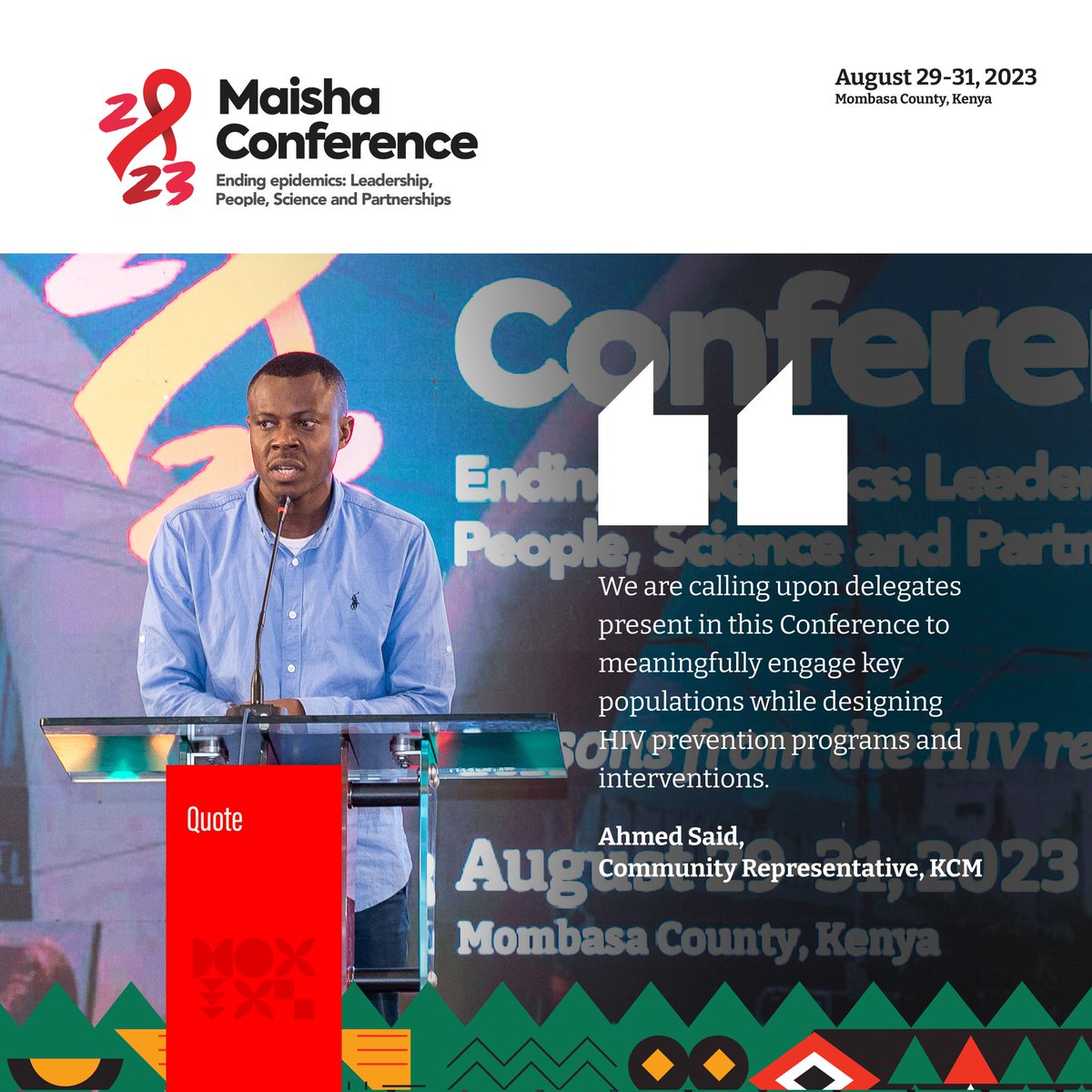 Maisha Conference 2023: Let's recommit to our mission of ending AIDS as a public health threat by 2030. Together, we can make this vision a reality. #MaishaConference2023