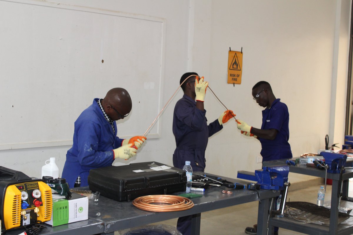 UtcBushenyi's tweet photo. Day 2 of training in refrigeration. We went into hands-on practicals. @giz_uganda @newsUMA @UBTEBOfficial @Educ_SportsUg @HESFBUG @TVETuganda @nemaug https://t.co/33A7ooSppc