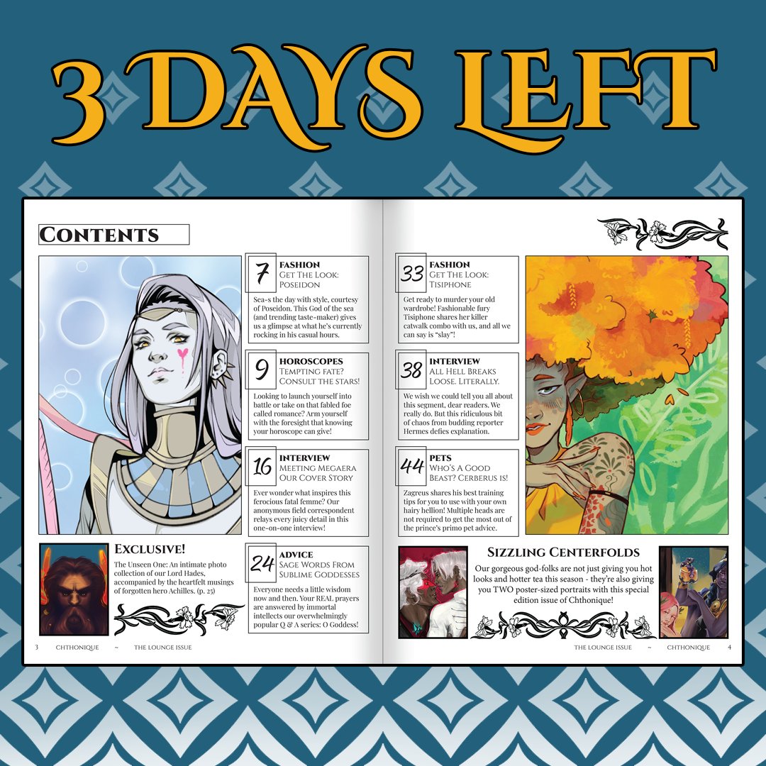 FanartForChange's tweet photo. !~THREE DAYS LEFT~!

Give to charity and get our Hades Fashion Zine PLUS two gorgeous posters! Donate $25 to https://t.co/dpET4SRo74, then send us your receipt to get some sweet #HadesGame goods!

Only have a few bucks to donate? We've got prints and posters too! See thread- https://t.co/7y9bYGNWej