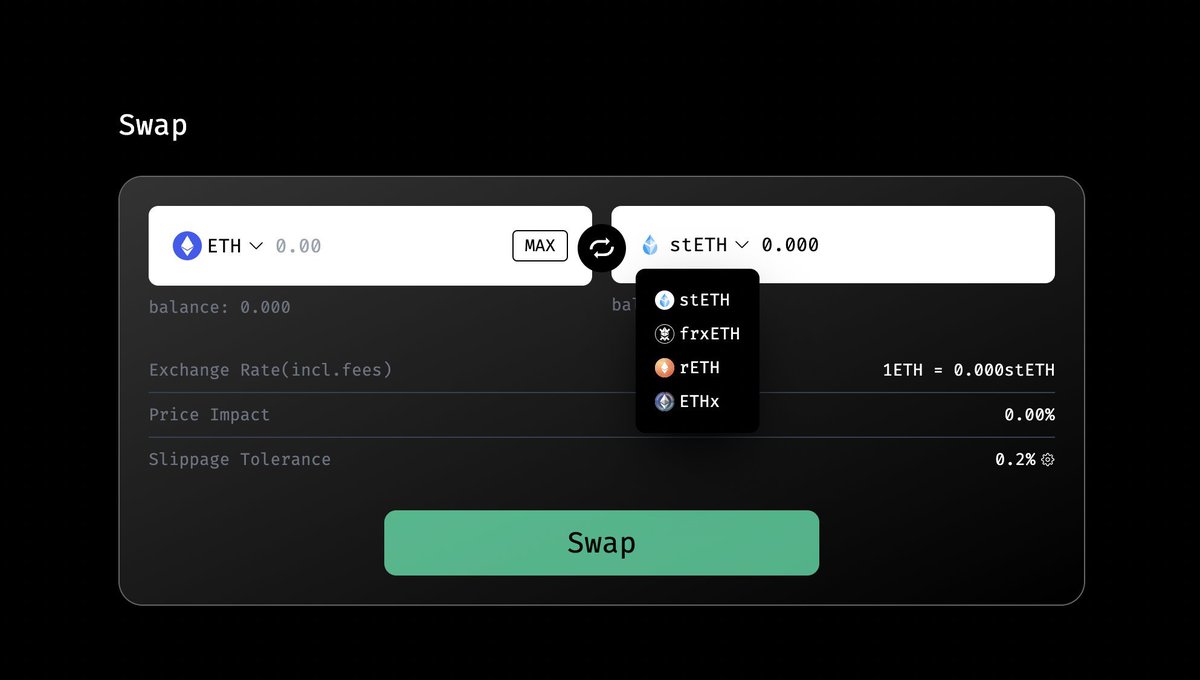 🔥 Discover low-slippage, high-reward trading with #LST Stableswap! 

Use $ETHx Bridge Base Pool to maximize gains &amp; minimize costs. Mint $ETHx with $ETH, $stETH, $fraxETH, or $rETH for the best yield.

Swap now: app.lsdx.finance 🔄