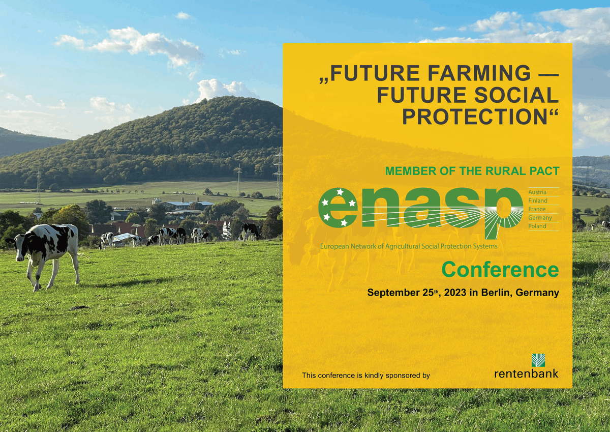 SafeHabitus_eu's tweet photo. 🗓️MARK YOUR CALENDAR❗️On 25 September, our partner #SVLFG will organise a conference on the "Future farming - Future Social Protection" in Berlin 🇩🇪📍
👉This is part of their #ENASP membership of the @EURuralPact 🌱
👀More info ? Visit here: https://t.co/pAG83vcgQI https://t.co/oZtvoPMHDs