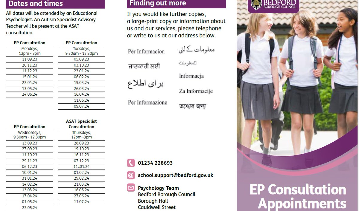 #BackToSchool  The Education Psychology team provides a  FREE consultation service to discuss issues impacting on a child/young person in the educational setting or home. Please contact your school SENCO to check if your child/young person school is eligible.