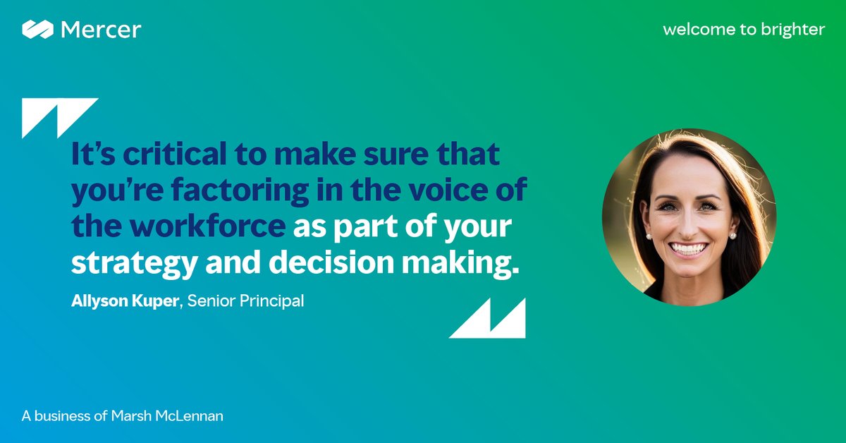 Are you factoring in the voice of your employees? Listen to our #MercerLive replay with @adam_pressman, Garry Spinks, Allyson Kuper and @Will_H_Ferguson to learn more. #TotalRewards #EmployeeExperience bit.ly/3sykIOB