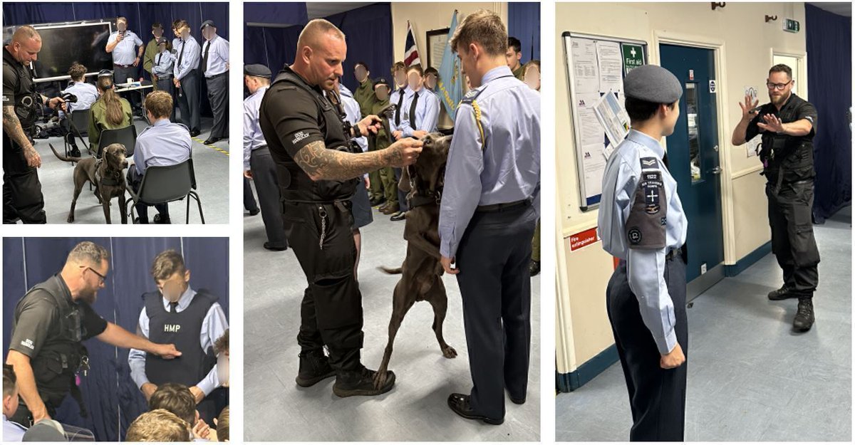 Recently, 2 of our Dog Handlers and 1 PCO visited @1122sqn to talk about careers within the Prison Service. As well as learning about the careers available at HMP Dovegate, they got to meet PDD Merlin, try on our PPE and experience mini demonstrations. #SercoAndProud