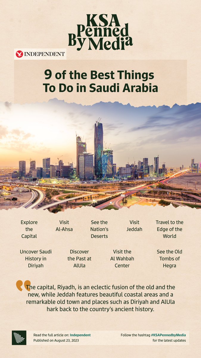 #KSAPennedbyMedia | What are the top 9 things to do in #SaudiArabia according to the @Independent?