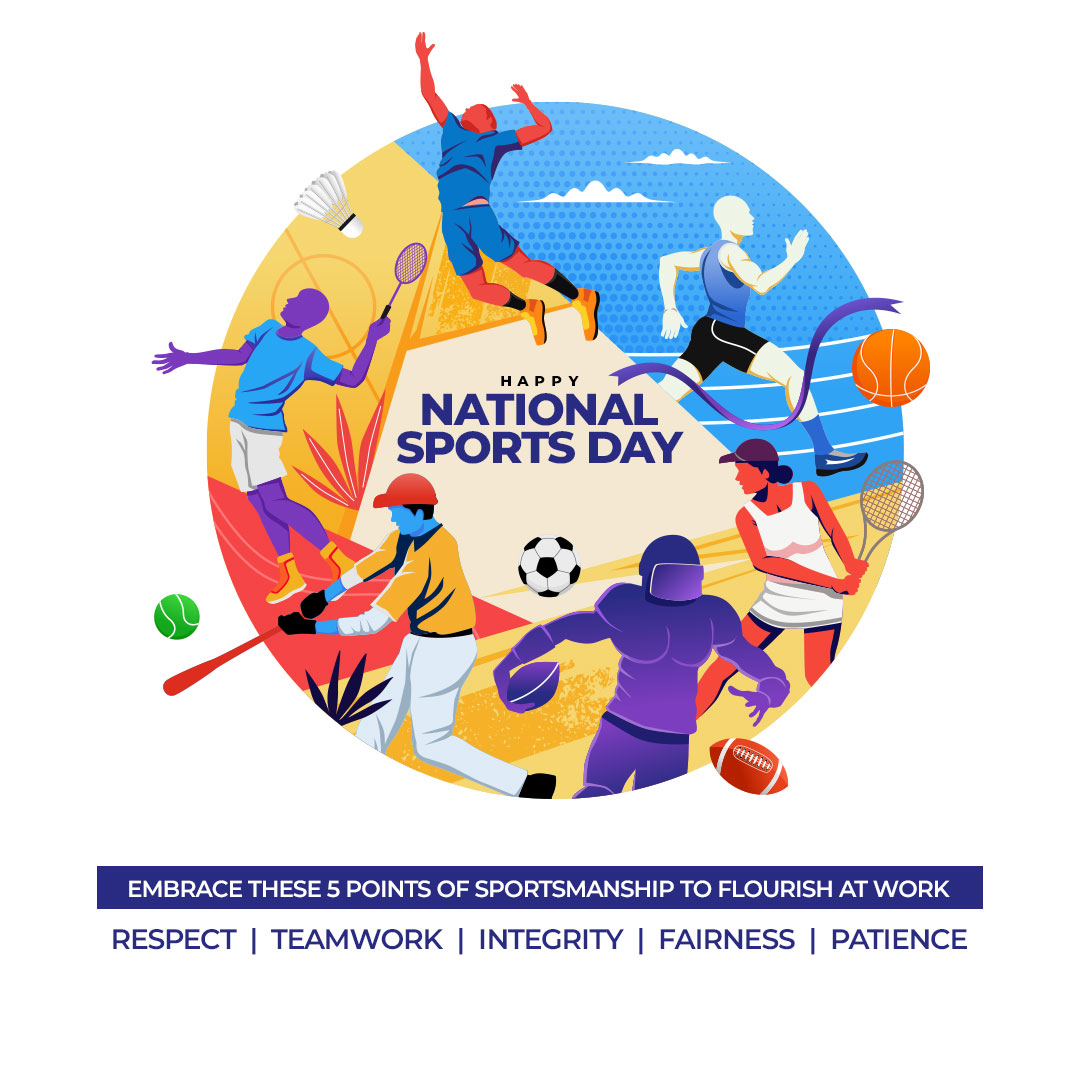 Sports are an enabler to an inclusive and fit society. There's a lot we can learn from sports athletes. On the occasion of National Sports Day, I encourage everyone to adopt these values & embrace the essence of sportsmanship at work. #NationalSportsDay @cheerica @poonambeniwal