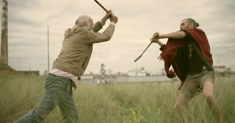 officialgaa's tweet photo. FEATURE: Rónán Ó Snodaigh, lead singer of Irish band Kila, has developed hurling 'katas' - hurling as a martial art - and collaborated with Myles O’Reilly and Diarmuid Lyng to bring them to the wider public through the video for his song ‘Calling All Angels’. #GAABelong