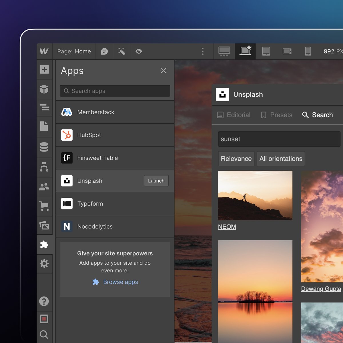 webflow's tweet image. Introducing the next generation of Webflow Apps 🧩

The power of Apps is now available in the Designer–supercharging how you build sites, and enabling deeper integrations with the tools you use every day.

Learn more about the 20+ new Apps available now:
wfl.io/apps