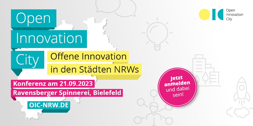 💡Über die Potenziale von #OpenInnovation für die Städte NRWs diskutieren: Jetzt anmelden für den 21. September 2023 in Bielefeld! oic-nrw.de