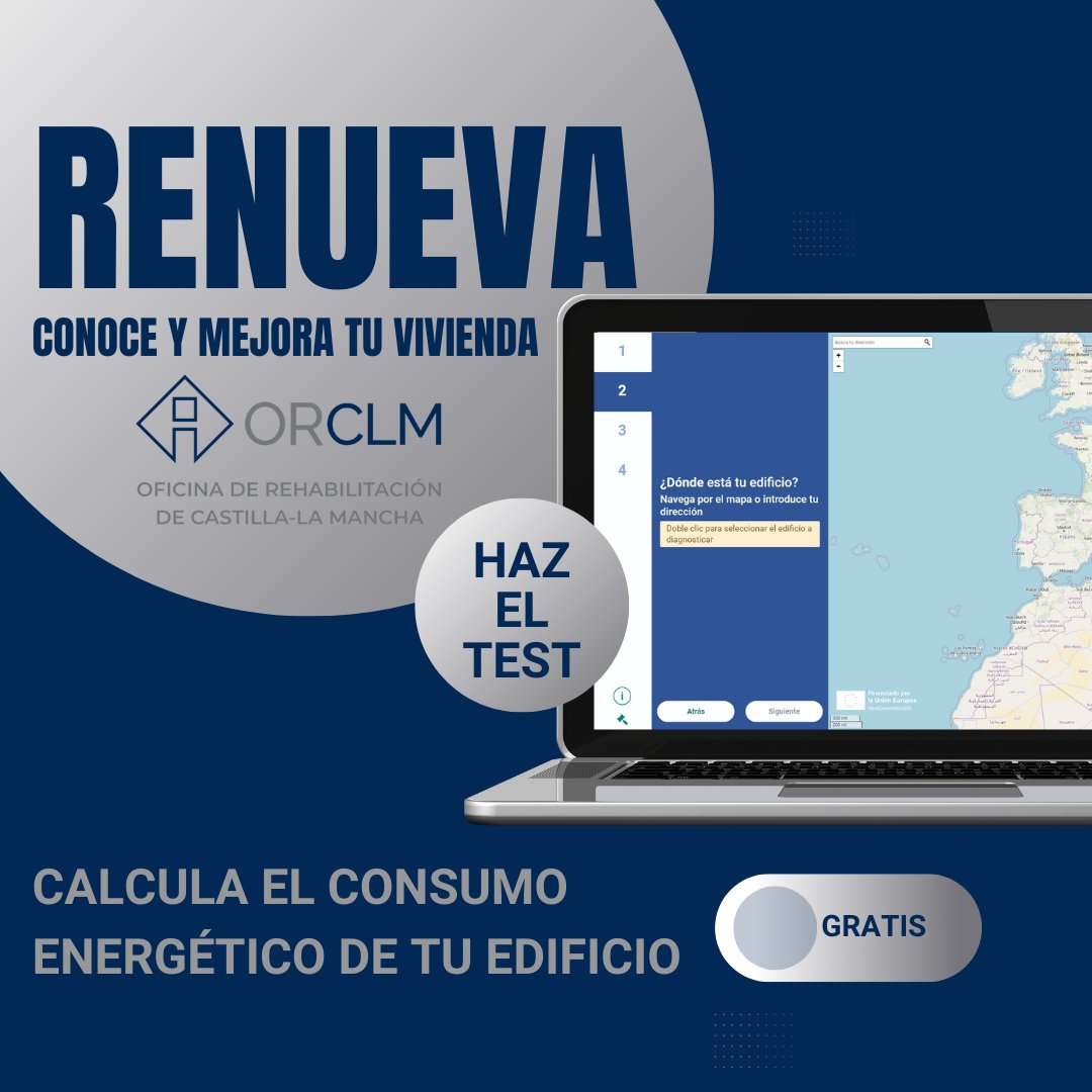 clmrehabilita's tweet photo. ¡Castilla-La Mancha renueva con #renUEva! 🏠💡 Conoce el consumo energético de tu edificio, descubre opciones de ahorro y accede a las ayudas Next Generation. ¡Hagamos del mundo un lugar más sostenible! 👉 https://t.co/QmAZjEX4qD
#CastillaLaMancha #vivienda https://t.co/bwcHmnh8IQ