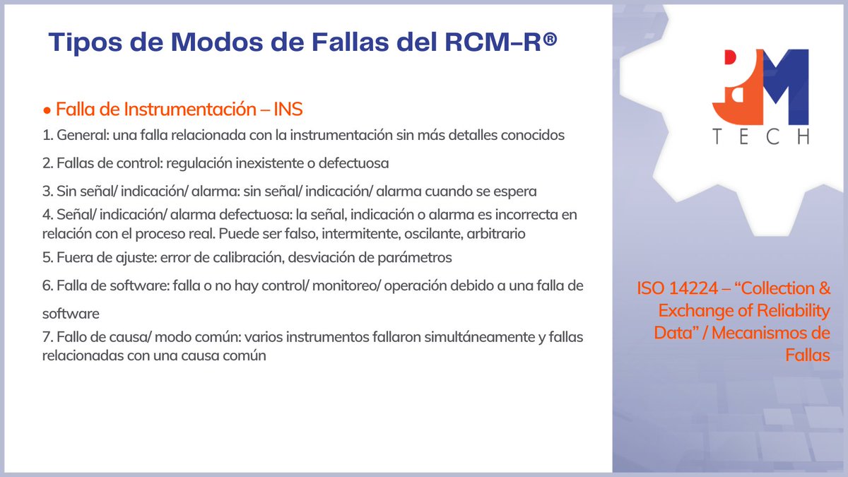 PdMTechUSA's tweet photo. Modos de Fallas según RCM-R® | #cursos #reliabilitysoftware #reliability #maintenance #mantenimiento #confiabilidad #predictivo https://t.co/aaLIFdX2eD