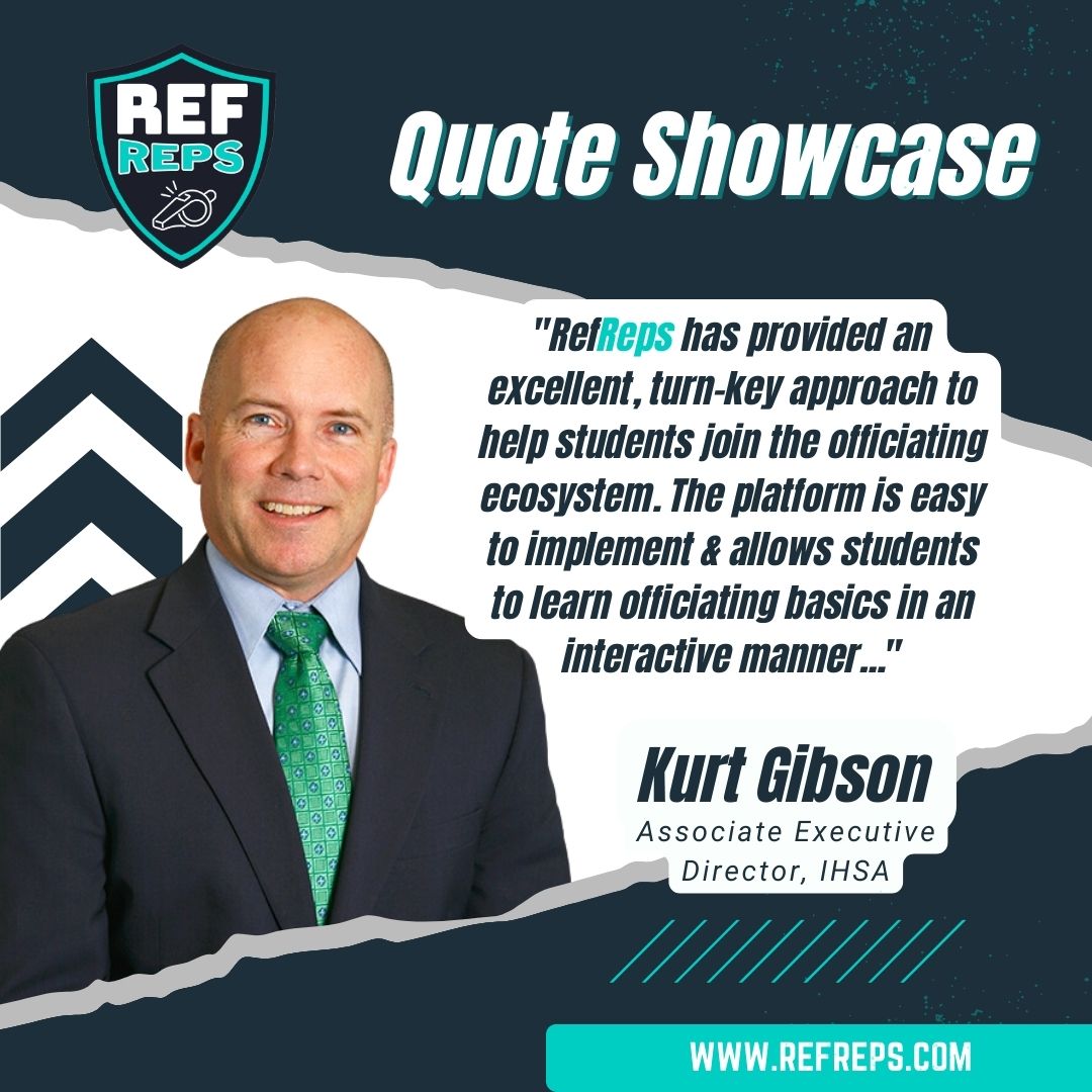 RefReps's tweet photo. RefReps and the IHSA have partnered to properly train the next generation of GREAT sports officials. 🤝 Will your state be next?

FULL QUOTE: "RefReps has provided our membership with an excellent, turn-key approach to help students join the officiating ecosystem.  The RefReps platform is easy to implement and allows students to learn officiating basics in an interactive manner that promotes increased knowledge.  That knowledge then is more easily transitioned to the courts, field, diamonds, and pitches, allowing learners to be more prepared and confident when they begin working contests.  We’re excited to have RefReps as our official online officiating education provider."

@IHSA_IL @NFHS_Org #EdTech #Sports #Officiating #OfficialShortage #NextGenReferee #RefReps #Referee #Sportsnews #Sportscontent #Sportsbiz #nextgeneration #NFHS #education