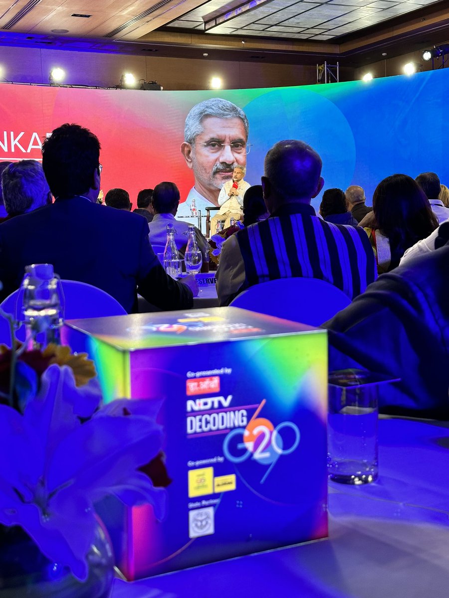 sum__j's tweet photo. Decoding G20 with @DrSJaishankar @ndtv 🇮🇳 https://t.co/Yd4FutCKhR