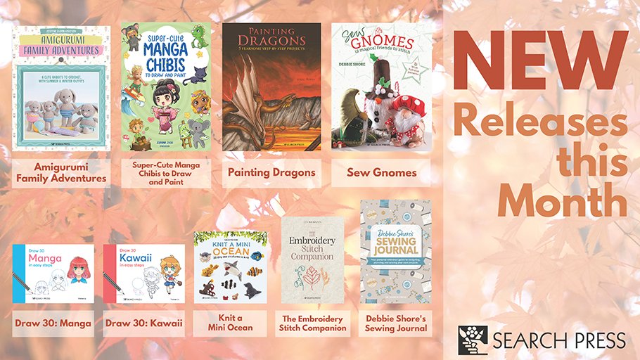 📚What's new this month?📚 Take a look at the fabulous new Search Press titles releasing this September! 🍎bit.ly/New4Sept23🍎