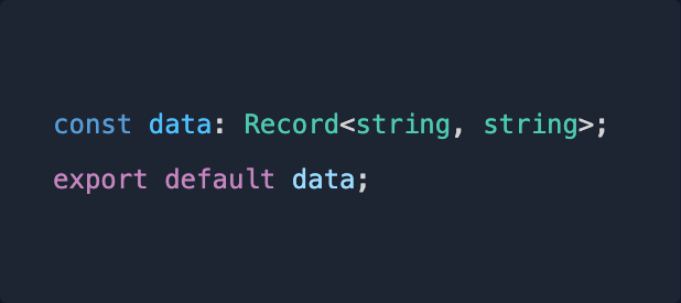 mattpocockuk's tweet photo. Need to manually type a JSON file?

I learned today you can add a .d.json.ts file to set your own type for a json import.

So, for data.json, it would be data.d.json.ts.

Inside, add:

Where Record<string, string> is the type you want to give the data.

Then, add this setting to your tsconfig.json: