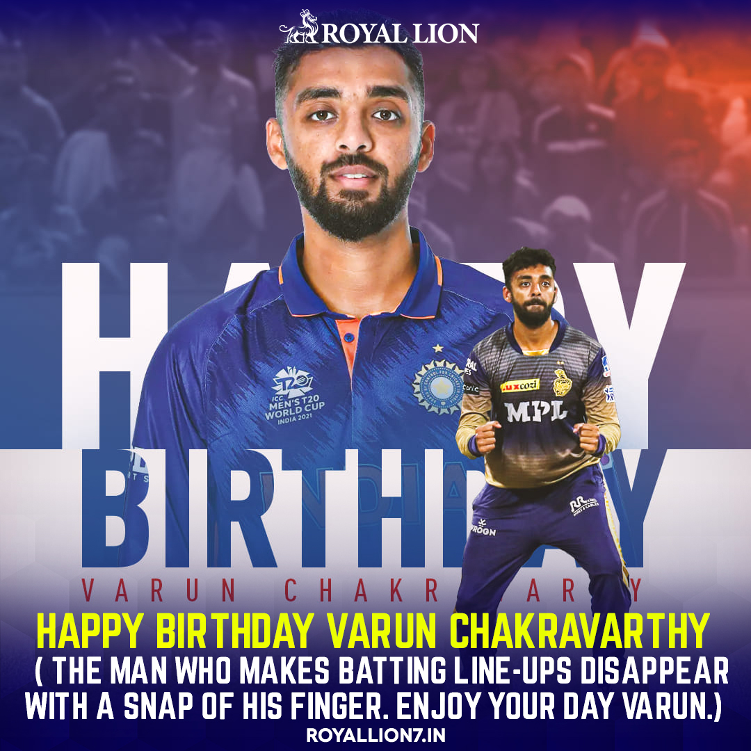 royallion7_in's tweet photo. 🎈Happy Birthday to Varun Chakravarthy! 🎂🎉 

👉 Cricket World Cup 2023 Tickets Giveaway: https://t.co/AO4gXMH7ZO

👉 Read more news like this: https://t.co/t9IA0ej7YK

➡️Join us on : https://t.co/wyjKYDKWSu

#Royallion #NationalSportsDay #HeroKarizmaXMR #ONDCRakhiDeals https://t.co/LH6tOSs5eo