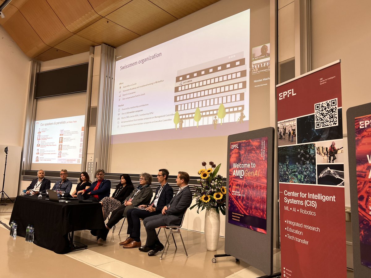 Center for Intelligent Systems CIS-EPFL (@cis_epfl) on Twitter photo We now start the panel discussion with our speakers as well as Daniel Dobos, Sabine Susstrunk, Adam Gontarz and Marcel Knecht as they discuss #genAI policy. Moderated by <a href="/jankerschgens/">Jan Kerschgens | @jankerschgens@mastodon.social</a> #AIDiscussions We now start the panel discussion with our speakers as well as Daniel Dobos, Sabine Susstrunk, Adam Gontarz and Marcel Knecht as they discuss #genAI policy. Moderated by <a href="/jankerschgens/">Jan Kerschgens | @jankerschgens@mastodon.social</a> #AIDiscussions