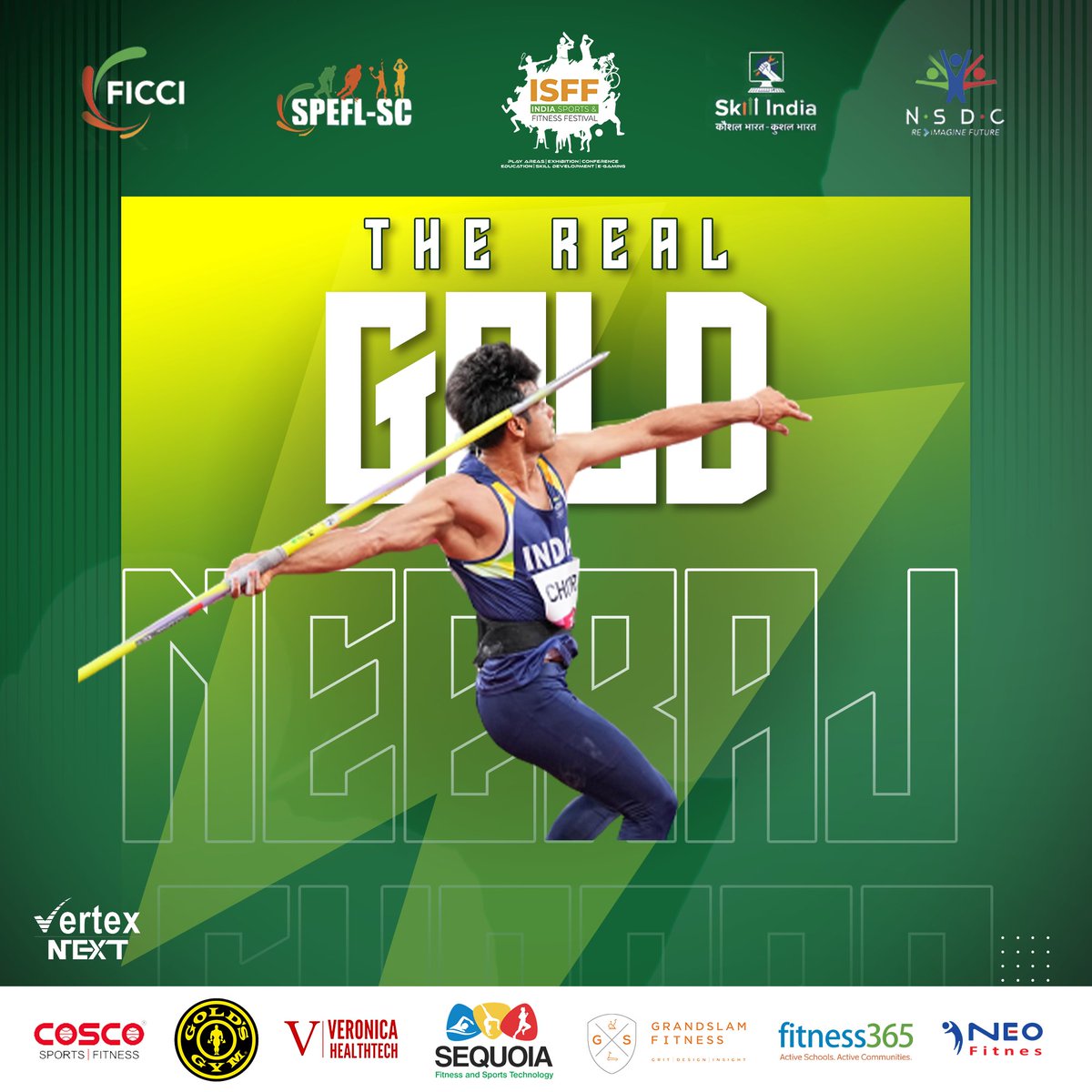 ISFF23's tweet photo. Proud moment for India! Congrats Neeraj Chopra on the World Athletics Championship 2023! 🥇 Your achievement fuels our passion for sports. Join us at India Sports &amp; Fitness Festival to celebrate athleticism and wellness. Together, we shape a fitter future!

#NeerajChopra https://t.co/e0nZxjtOv7