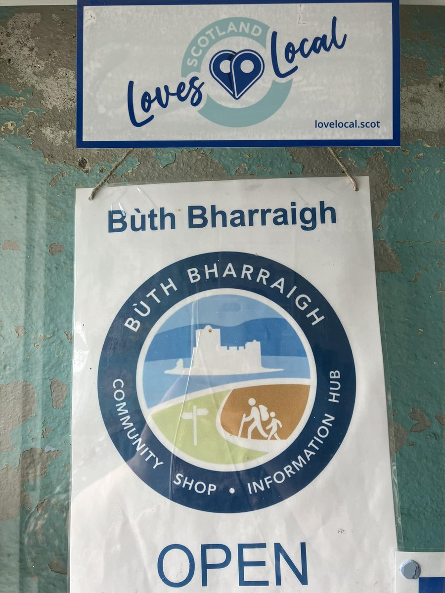 ButhBharraigh's tweet photo. Proudly displaying our #ScotlandLovesLocal sticker for the first ever Scotland Loves Local Week. Being a community #SocEnt means that spending money with us will help sustain &amp; improve the services we provide. A big percentage of that money remains in the local island economy. https://t.co/6SWN0o2T8A