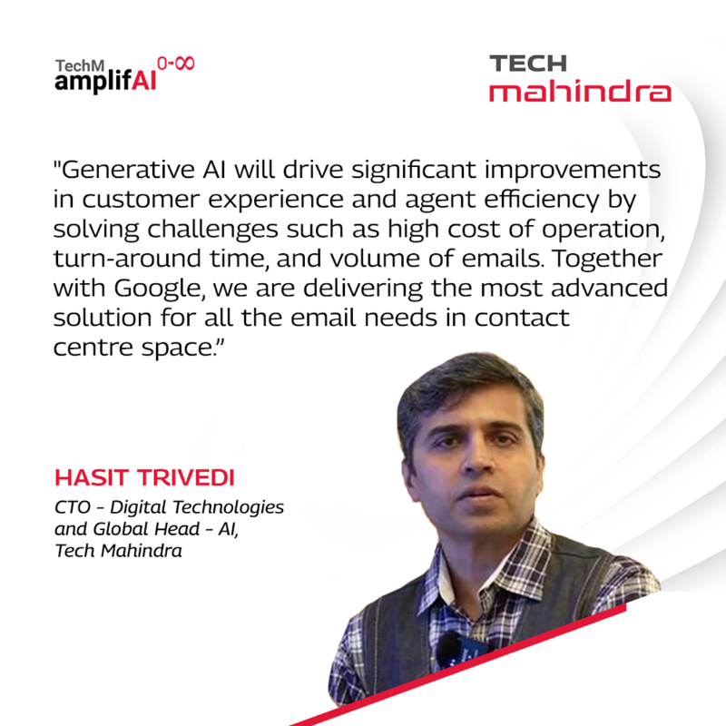 tech_mahindra's tweet photo. We are delighted to partner with Google to launch Generative AI-powered Email amplifAIer.

Know More: https://t.co/6Q9GoP3gNN

#NxtNow #GenerativeAI #AI #DigitalTransformation