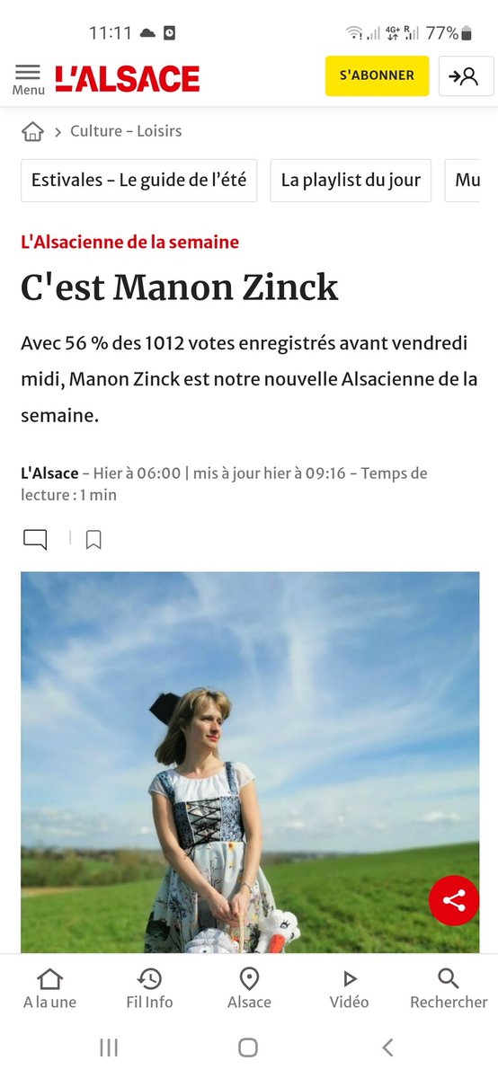 Starke Unterstützung für Manon Zinck-Dambach, Kandidatin zur "Auslandsdeutschen des Jahres": für diese Kandidatur wurde sie von den Lesern der Tageszeitung L'Alsace zur "Elsässerin der Woche" gewählt. Herzlichen Glückwunsch Manon  ! 🇮🇩🇮🇩🇮🇩
<a href="/medienhilfe/">Internationale Medienhilfe (IMH)</a> 
#Elsass