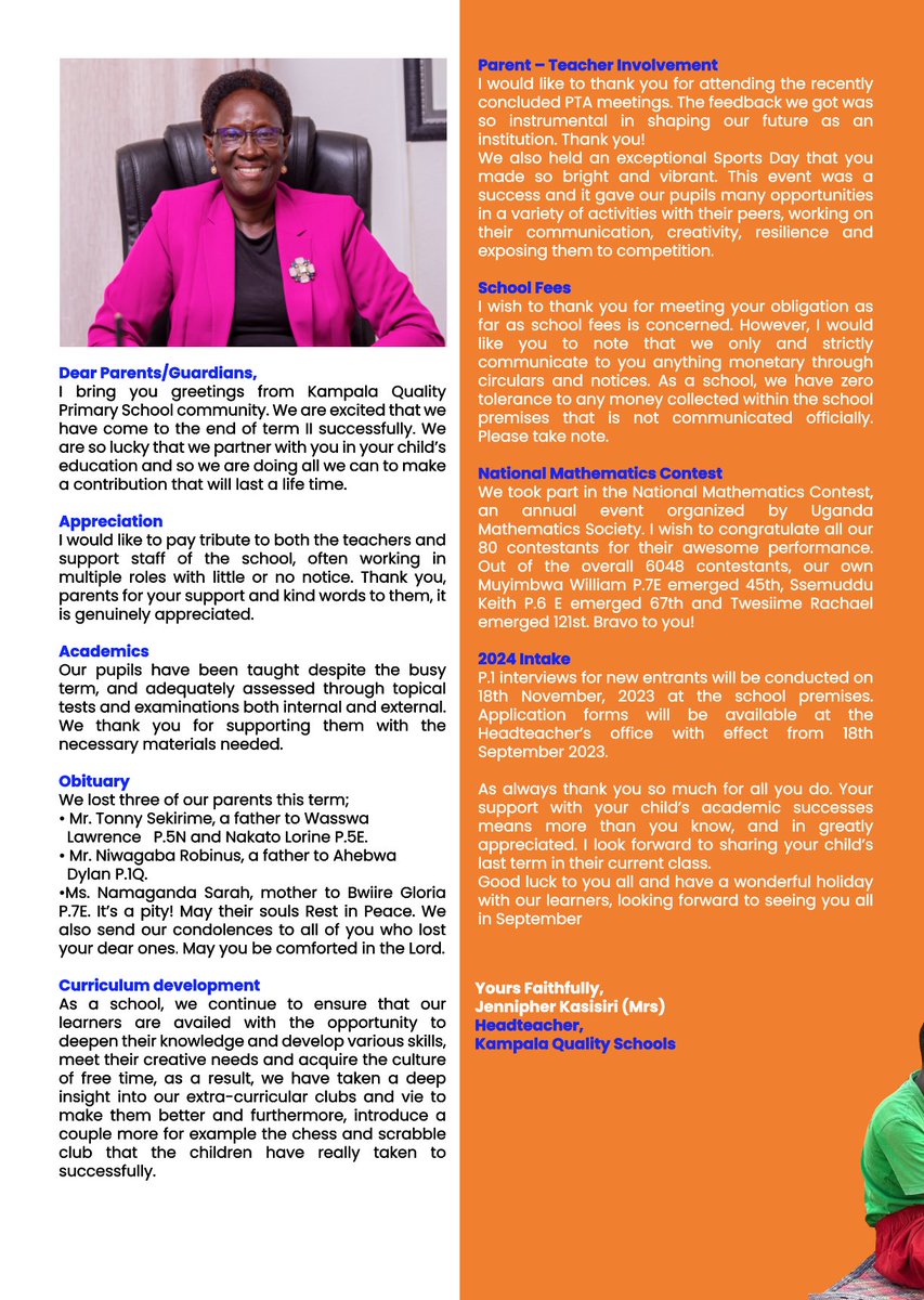 kqprimaryschool's tweet image. Incase you missed out on our termly #newsletter, here you go! It was a #funfilled term that we had here @kqprimaryschool , we are looking forward to an even more enjoyable one come next term. See you soon!😉 For inquires, #CallOrWhatsapp +256 705 299274 or +256 785 754 814.