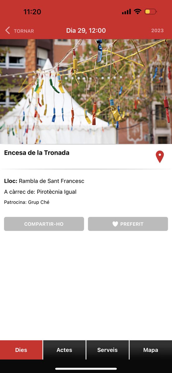 Això comença! A les 12h la tronada, que estigui tothom a punt! I segueix tots els actes de la #fmvila amb l’app gratuïta per iOS i Android. Descarrega-la aquí: imobils.com/fmvila/descarr… #vilafranca #festamajor #fmvila23 #castells #castellers #diables #tronada #penedes #catalunya