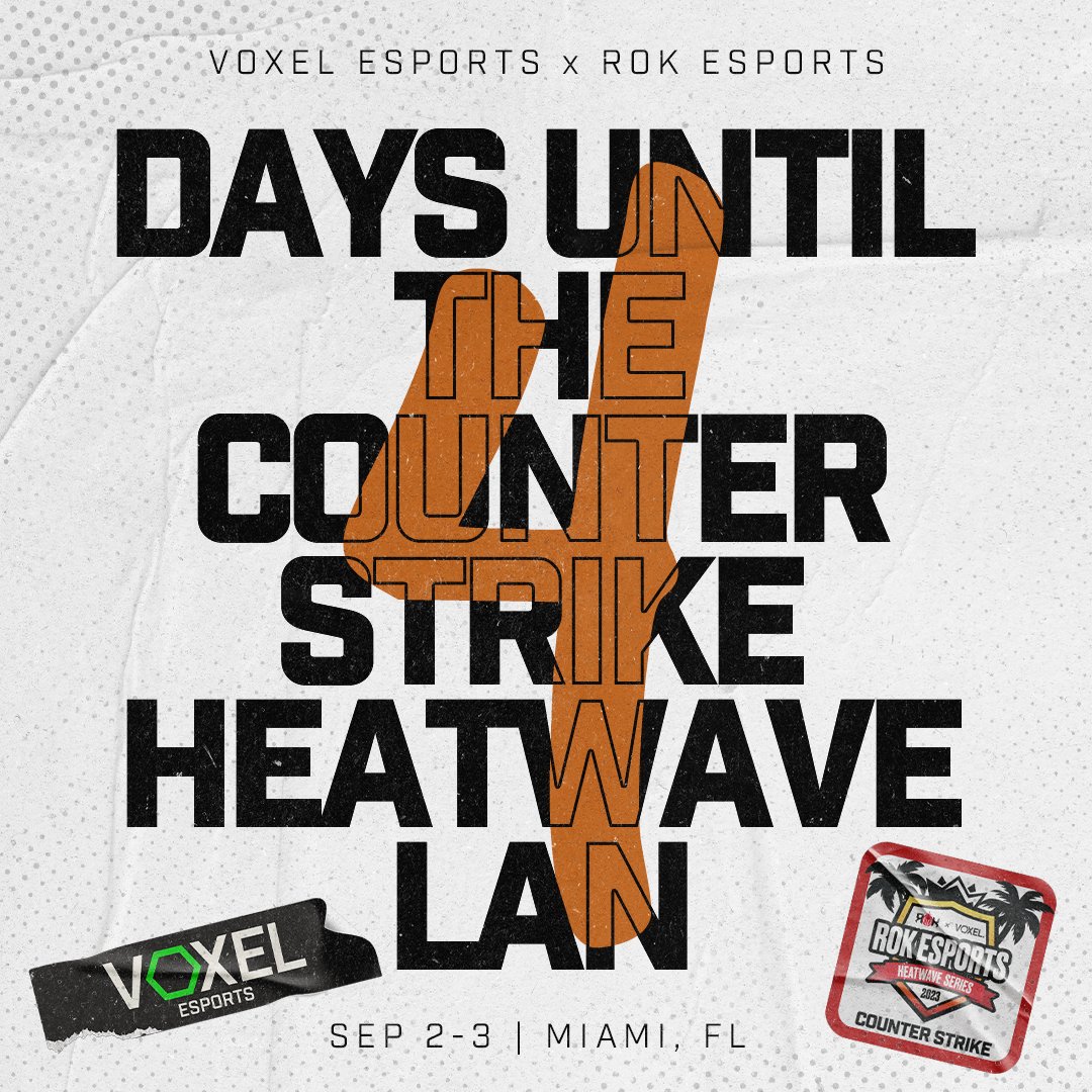 Voxel_CS2's tweet photo. WE ARE 4 DAYS AWAY FROM LAN!!!
Don't forget to sign up for the #CSHeatwave LAN 🔥 in Miami, FL 📷to compete for your share of $4000
Join us in our discord below for details!
https://t.co/644sIrV9cv
#CounterStrike #CSGO
@ROKesports https://t.co/ZQB5ZuWdz2