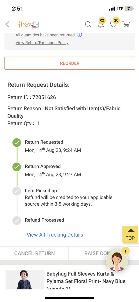 iammounty's tweet photo. @firstcryindia Hi placed an return request till now there is no person to get pickup and my refund is still pending https://t.co/7qfqTatkYq